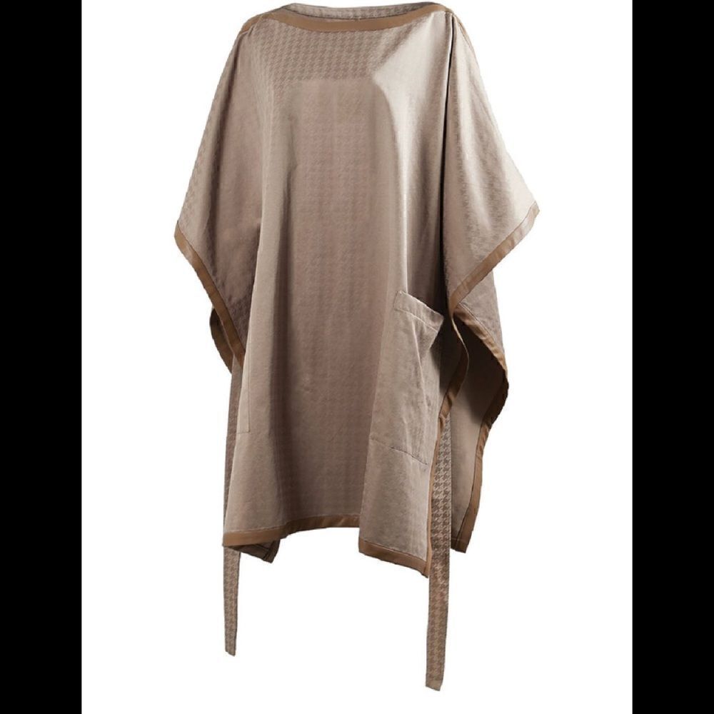 MUSEE WOMENS BROWN BOX CUT PONCHO M-L NWT$345 - Picture 3 of 7
